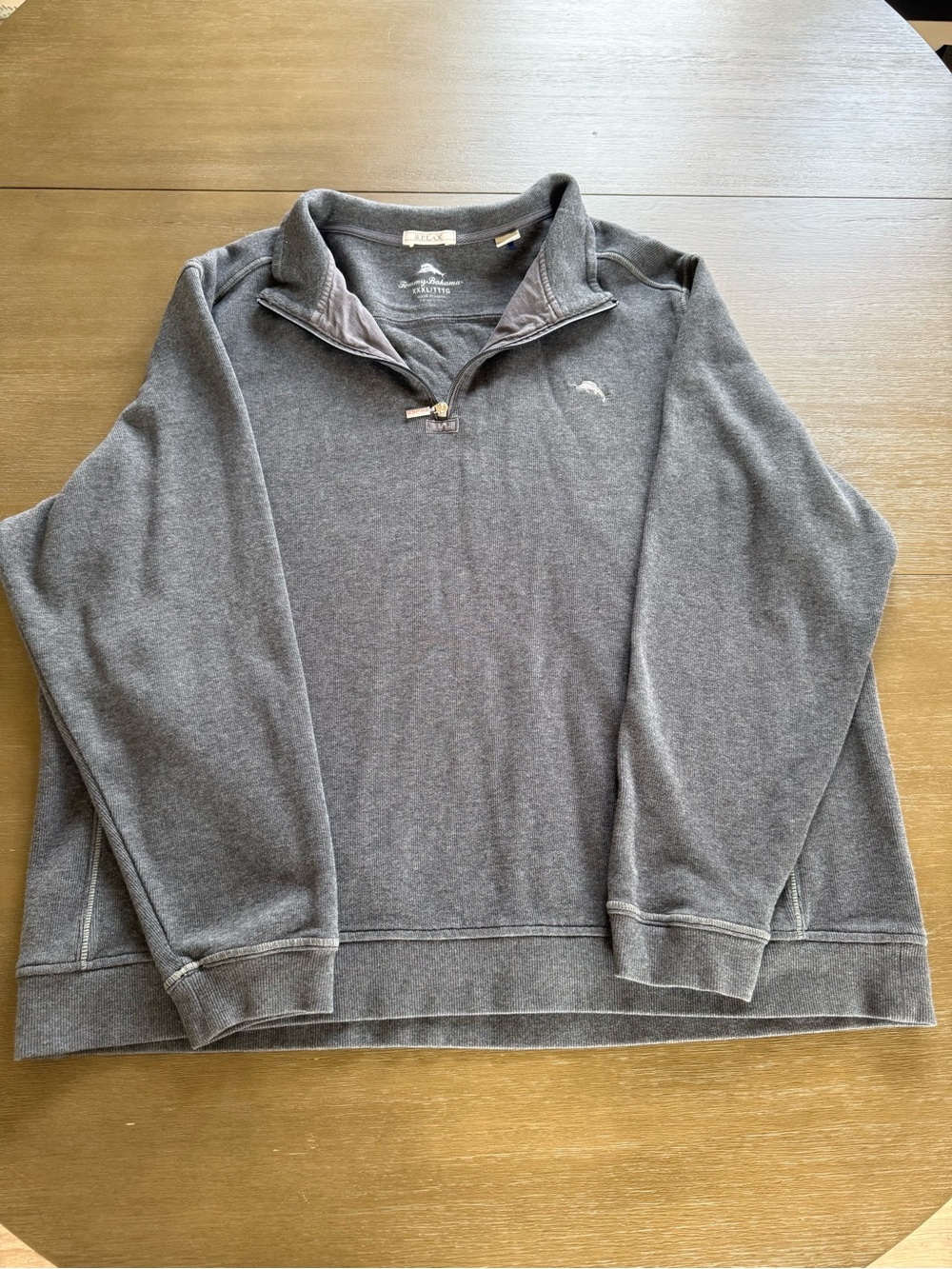 Tommy Bahama Men's Charcoal Gray Quarter-Zip Sweater